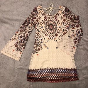 Crochet-Lace Bell Sleeve Dress